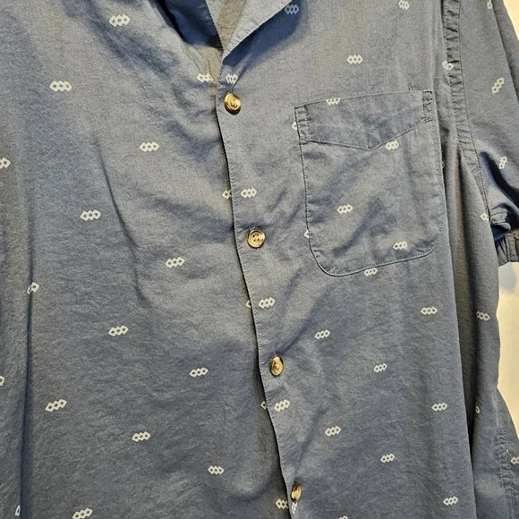 Old Navy Greyish Blue 54% Cotton 46% Rayon Button Up Shirt Size L - Picture 3 of 5